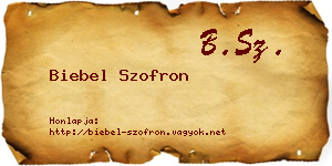 Biebel Szofron névjegykártya